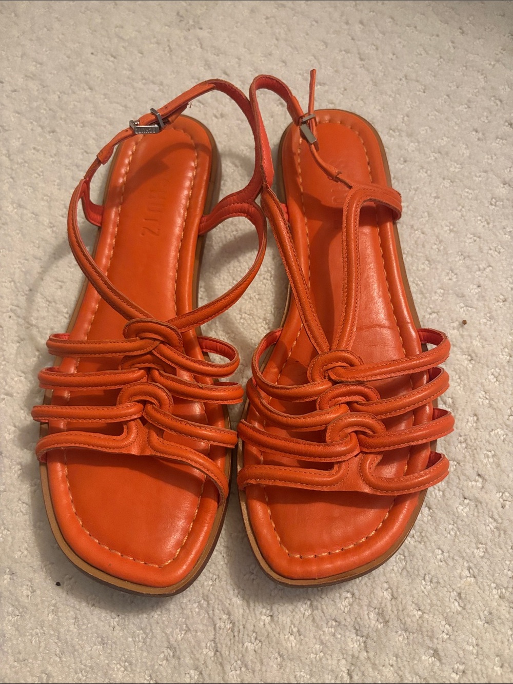 SCHUTZ Orange Knotted Strappy Slingback Sandals